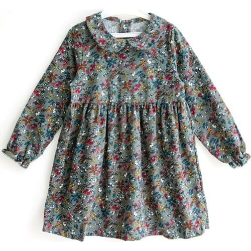 Spring Autumn Baby Dresses Casual Knee-length Girls Tops Clothes new Flower Dress for Toddler 2-10T Full Flower Girls Dresses
