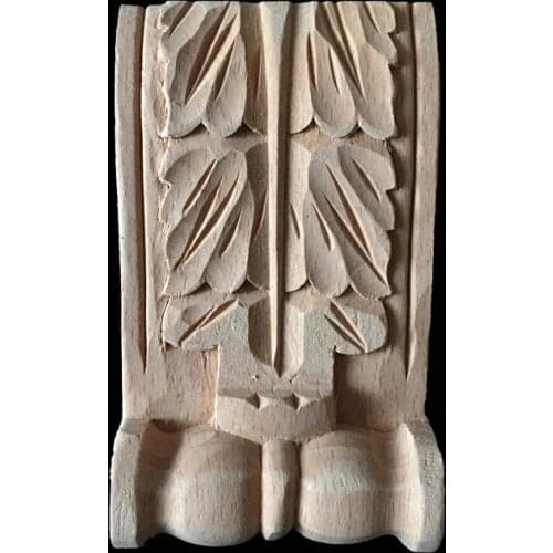 Vintage Wood Carving Applique Cabinet Door Furniture Decoration Wood Flowers Wood Carved Decals Wood Appliques for Furniture