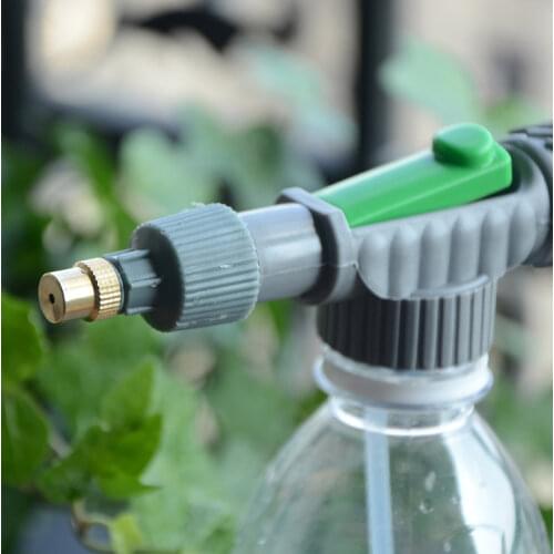 High Pressure Air Pump Sprayer Adjustable Drink Bottle Spray Head Nozzle Manual Garden Watering Tool
