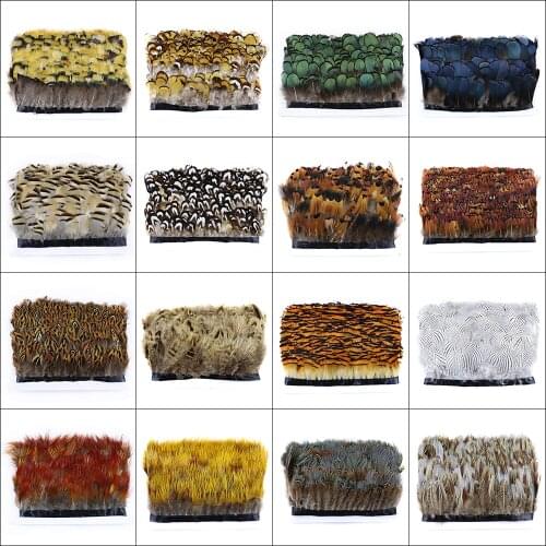 WCFeatherS Wholeslae Natural Color Peacock Pheasant Chicken feather Trim Width 5-8cm Ribbon Dress Decorative Sewing Crafts