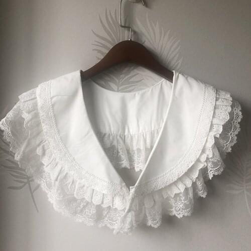 2021 Women Fashion Big Lapel Fake Collar Shawl for Girls Shirt Dress Detachable Collars Lapel Necklace Nep Kraagie Accessory