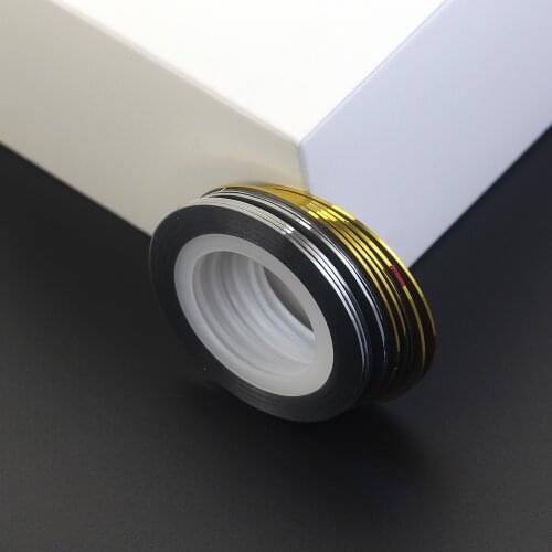 0.8mm Gold Silver Nail Striping Tape Line 10pcs Strips Adhesive Sticker Decals Nail Foils DIY Nail Art Decorations