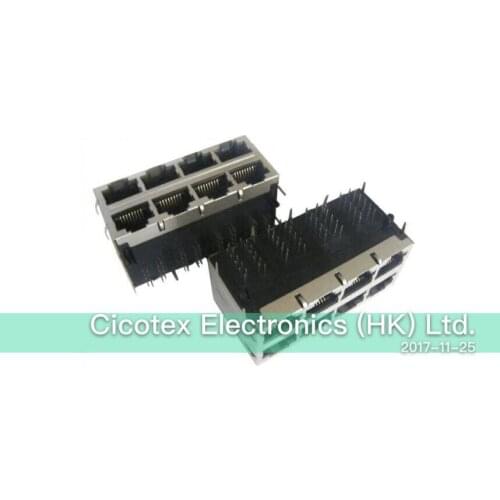 0833-2X4R-55-F RJ45 CONN MAGJACK 8PORT 100 BASE-T