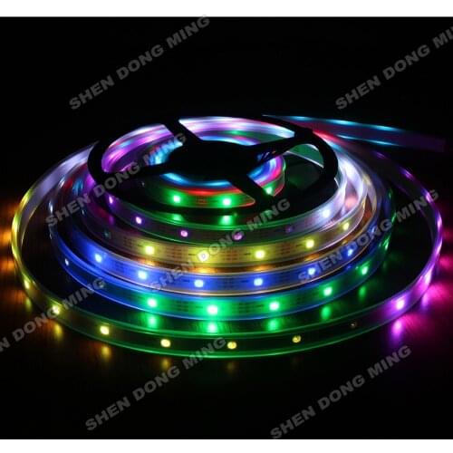 20m/lot Tube Waterproof IP67 Led Pixel Strip 5050 RGB Led Strip WS2801 96Leds 32IC Tape Home Decoration Lamps Car light