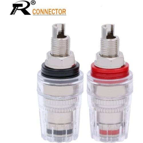 20PCS/10pairs Brass Nickle Plated 4MM Binding Post Terminals Binding Banana Plug Connector for Speaker Amplifier Red+Black Color