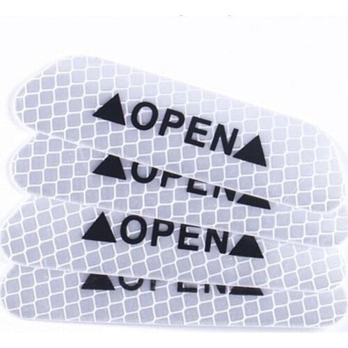 4pcs/set Of Car Door Reflective Tape Warning Sign Luminous Stickers for Jeep Grand Cherokee/Compass/Commander/Wrangler/Rubicon