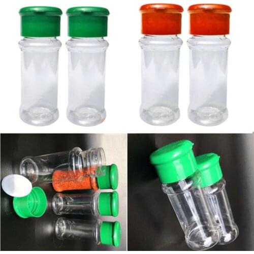 4Pcs 100ml Plastic Spice Salt Pepper Shakers Seasoning Jar Portable Camping BBQ Condiment Vinegar Bottle Kitchen Cruet