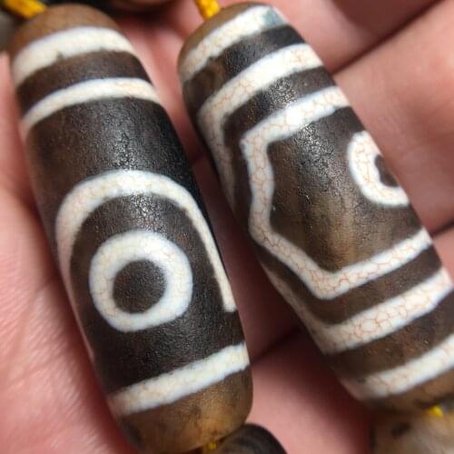 6Pcs/Lot Wholesale Natural Agate Dzi Blood Silk Ice Cracks Horn Beads String Bracelet Necklace Sweater Chain DIY Material