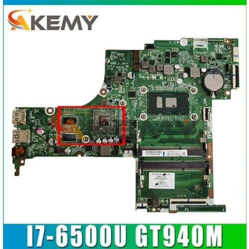 AKemy Laptop motherboard For HP Pavilion 17-G 17T-AB I7-6500U Mainboard DAX1BDMB6F0 830539-501 GT940M SR2EZ