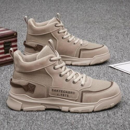 Men High Quality Men Boots Male Spring Casual Motorcycle Ankle Botas Hombre Men Lace-Up Outdoor Tooling Shoes Man Fashion