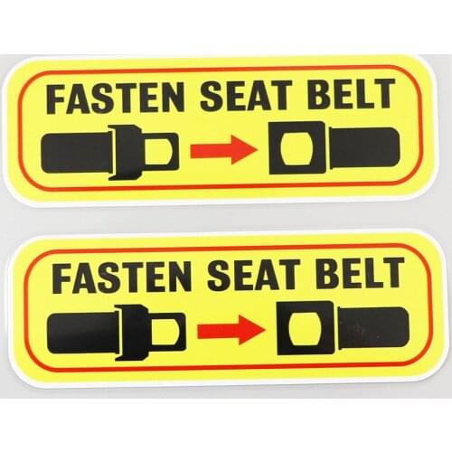 Fuzhen Boutique Decals Exterior Accessorie Warning Sign Fasten Seat Belt Decal Caution Safety Strap PVC Car Sticker 16.2cm