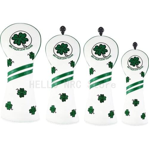 Golf Headcovers Golf Club Head Covers Driver Fairwaywood Hybrid Covers Set (460cc) Four Leaf Clover Customizable Putter Covers