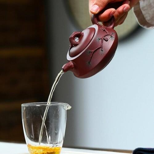 Black Zhu Mud Stone Scoop Pot 188 Ball Hole Yixing Purply Clay Teapot Chinese Kongfu Tea Pots 220ml