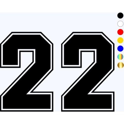 CK2733#Various Sizes numbers 22 funny car sticker vinyl decal car auto stickers for car bumper window car decorations