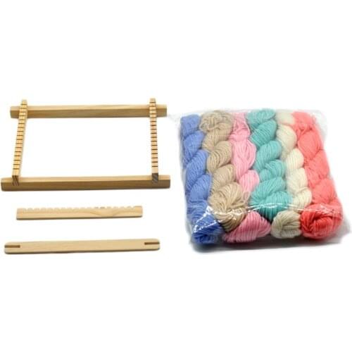 Wood Knitting Weaving Loom Tapestry Yarn Kit Handloom Machine DIY Handmade Tool for Beginners Children Adults Parent-child