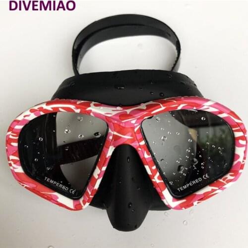 DIVEMIAO Diving Mask with Tempered Glass Lens Scuba Glasses Goggles For Underwater Snorkel Swimming Set Accessories Equipment