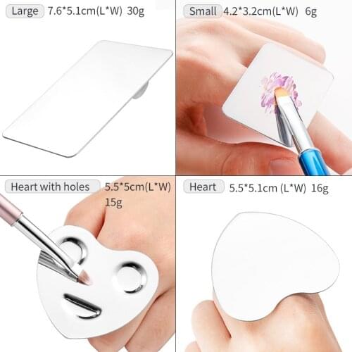 Nail Art Metal Ring Adjustable Palette Silver Painting Stainless Steel Dish Nail Art Manicure Tool Makeup Foundation Gel Mixing