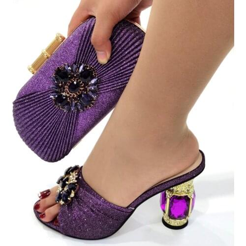 Doershow African fashion Italian Shoes And Bag Sets For Evening Party With Stones green Italian Handbags Match Bags! HJB1-15