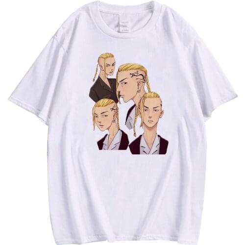 CLOOCL Tokyo Revengers T-Shirt Japan Anime White Cotton T Shirt Letter Print Tops Unisex Casual Harajuku Tees Men Pullovers