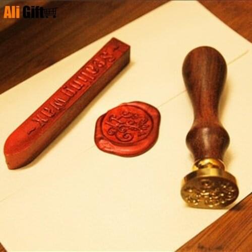 Hot Selling Newest 2021 Fancy Blessing Language Seal Wax Lacquer Seal Wax Strip (Single Seal) 2.5CM Clear Stamps and Dies