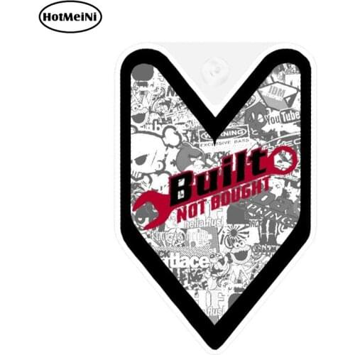 HotMeiNi 13cm X 8.6cm JDM WAKABA BADGE BUILT NOT BOUGHT Car Decal Flag Vinyl Car Sticker for Window Bumper Trunk Car Styling