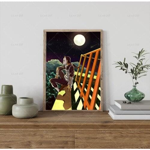 Naruto Uchiha Itachi Moonlight Art Watercolor Poster Canvas Painting Living Room Bedroom Decoration Wall Picture Mural Cuadros