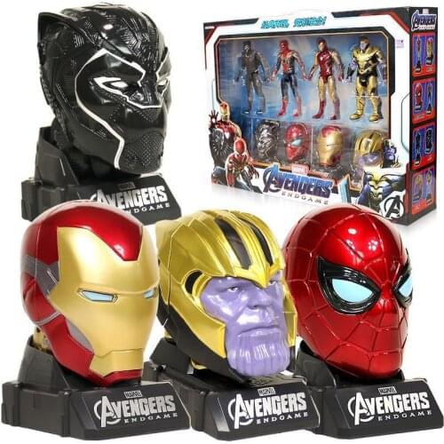 Marvel Avenger Alliance Deformable Toy Iron Man Thanos Black Panther Spider-man Figure Gk Model Statue Deco Collection Toy Gift