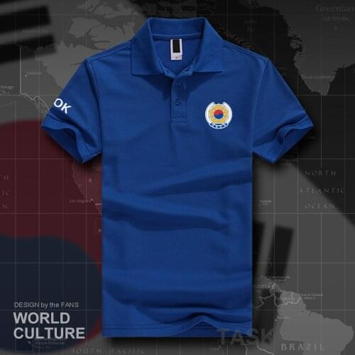 Republic of Korea South KOR Korean KR Daehan Minguk polo shirts men short sleeve white brands printed for country 2018 cotton 20