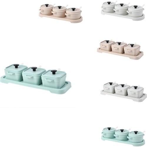 HOT Household Seasoning Box Kitchen Cleaning Storage Seasoning Pot Simple Large-Capacity Seasoning Box Seasoning Box