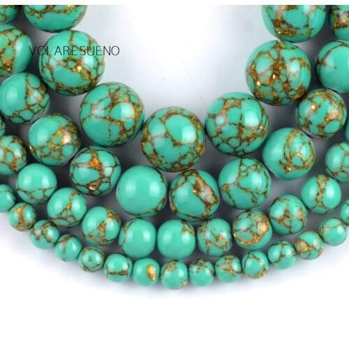 Natural Golds Banded Green Turquoises Shell Round Loose Beads For Jewelry Making 4-10mm Spacer Beads Fit Diy Bracelet Necklace