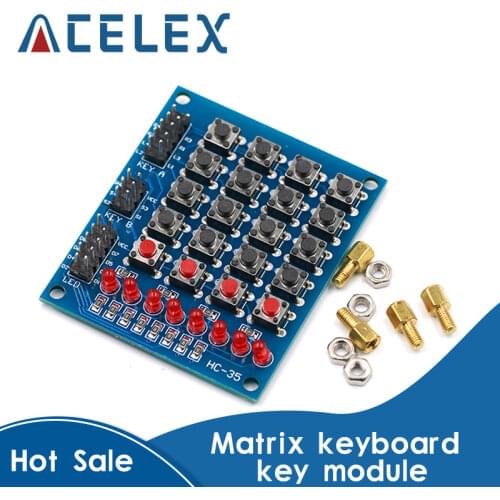 4X4 Matrix Keyboard For Arduino Array Module 16 Key Push Buttons Tastatur Switch Keypad Panel 4*4 Tasten 8LEDs Accessory DIY Kit