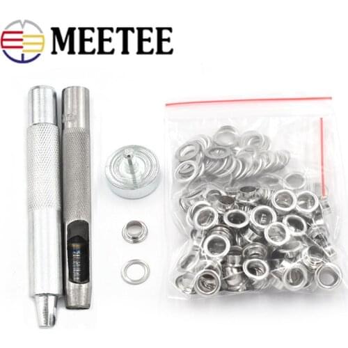 100Sets 4-14mm Metal Eyelets Buckles with Installer Die Punch Tool DIY Leather Craft Clothing Shoes Belt Curtains Grommet Button