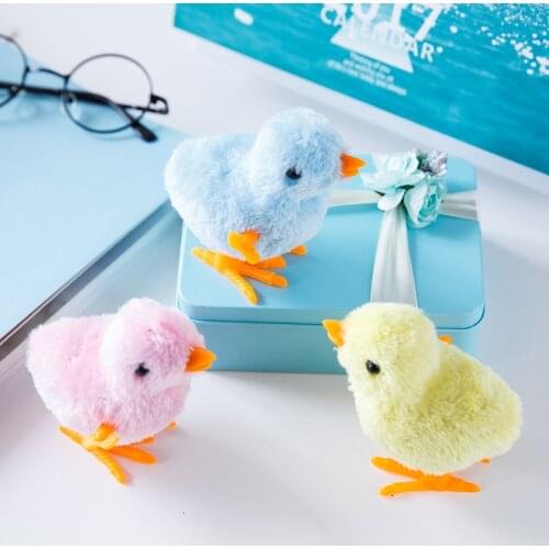 Cute simulation chick jumping and running clockwork toy childrens male and female baby kids on the chain mini toys