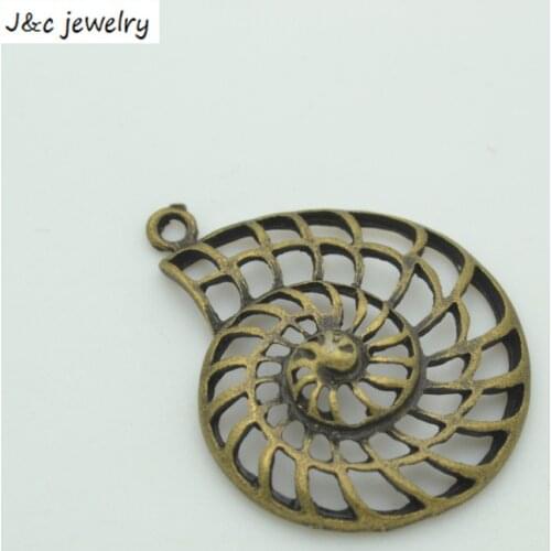 Fashion Sale 35*28 mm 10 pcs Zinc Alloy Antique Bronze Plated shell Charms Pendants Metal Jewelry Findings Fit DIY D723