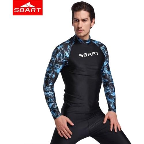SBART Men Lycra Snorkeling Wetsuits Shirt Long Sleeve UV Protection Swimming Surfing Diving Snorkeling Wetsuits Shirt Plus 3XL