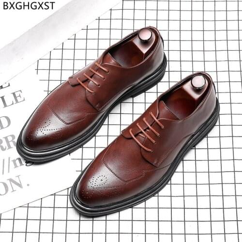 Black Oxford Shoes for Men Brown Dress Shoes Men Formal Leather Shoes Men Classic Office 2021 Chaussure Homme Zapatos De Hombre