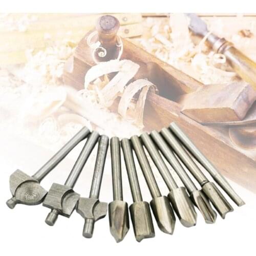 10Pcs/Set HSS Router Bits Sharp Durable DIY Dremels Rotary Tool Set High Speed Steel Wood Milling Cutter Woodworking Tool