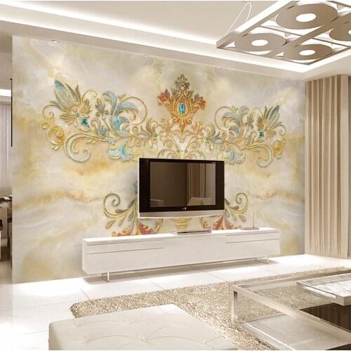 Bacaz Custom 3D Photo Wallpaper Beautiful Stereo Jewelry Flower TV Wall Mural Living Room Bedroom Modern flower Mural Wallpaper