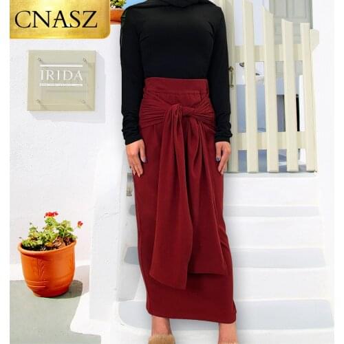 2021 New Fashion Ladies Skirt Mulheres Islâmicas Roupas Senhoras De Cintura Alta Longa Maxi Saia De Moda Muçulmana