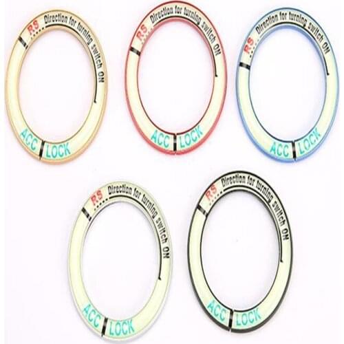 NEW! Car Luminous One-Key Start Ring Ignition Switch Keyhole Ring Anti-Scratch Stickers In The Car