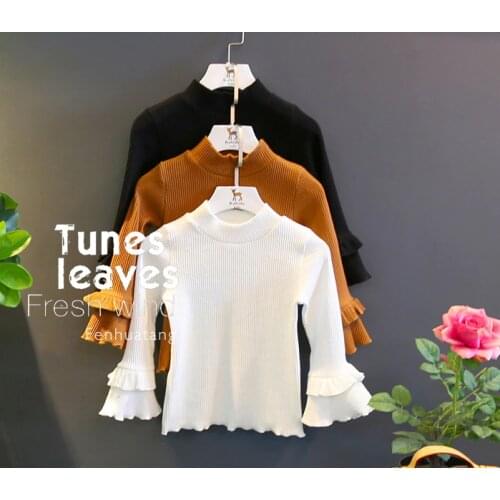 2019 autumn item girl flare top long sleeve t-shirt fashion design