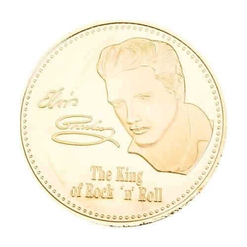 Elvis Presley Silver Gold Commemorative CoinElvis Presley 1935-1977 The King of N Rock Roll