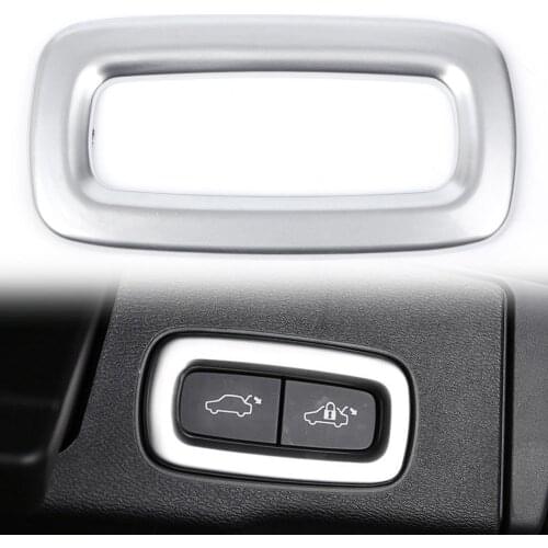 Car Rear Trunk Tailgate Switch Cover Frame Interior Molding Trim Silver ABS for Volvo XC60 2018-2019 / XC90 2015 2016 2017 2018