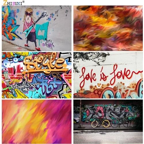 SHENGYONGBAO Art Fabric Vintage Graffiti Brick Wall Photography Backdrops Children Photo Background Studio Prop 21915 TY-05