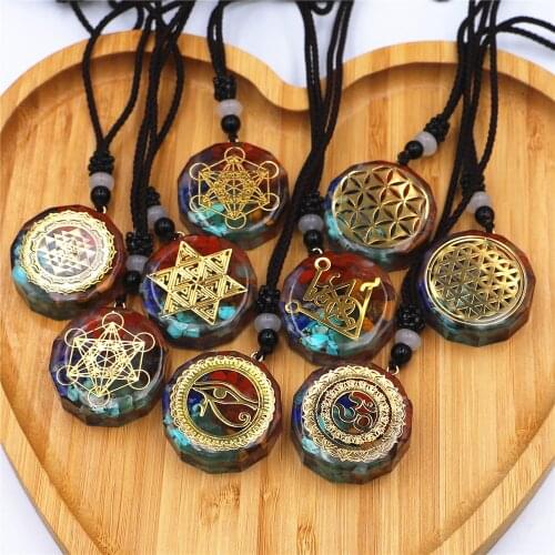 Om Symbol Necklace Chakra Healing Energy Necklace Orgonite Pendant Meditation Jewelry Handmade Professional Dropshipping