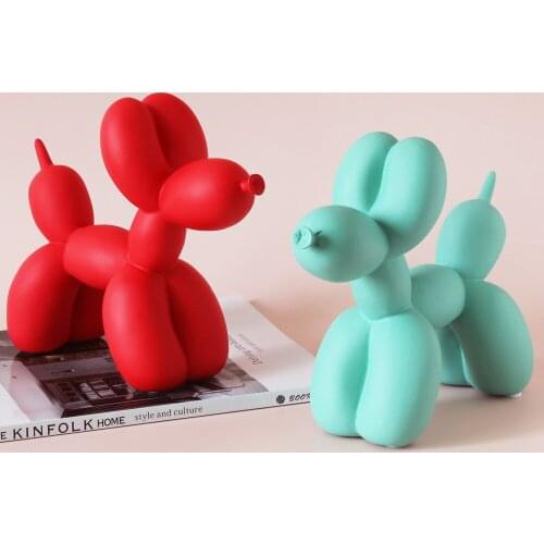 Nordic Creative Balloon Dog Resin Dog Figurine Matte Color Living Room Kids Bedroom Decoration Home Desktop Ornaments Modern New