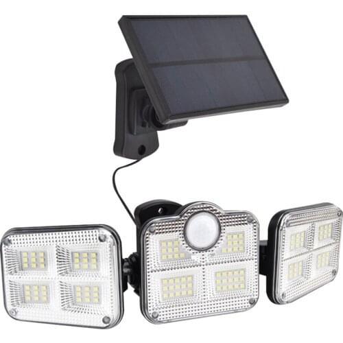 Solar Panel Wall Lamp Decorative Light LED Solar Light Outdoor 3 Head Motion Sensor Illumination Wall Lamp for Garden