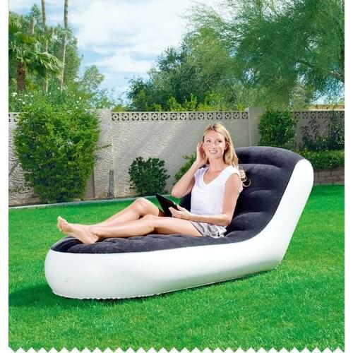 PVC Lazy Lounge Chair Modern Simple Flocking Inflatable Creative Thickening Single Sofa Lunch Break Chair