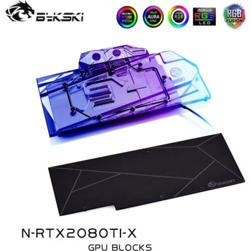 Bykski GPU Water Block Use for NVIDIA GeForce RTX 2080Ti/2080 Founders Edition 11GB GDDR6/Full Cover Copper Water Cooling Block