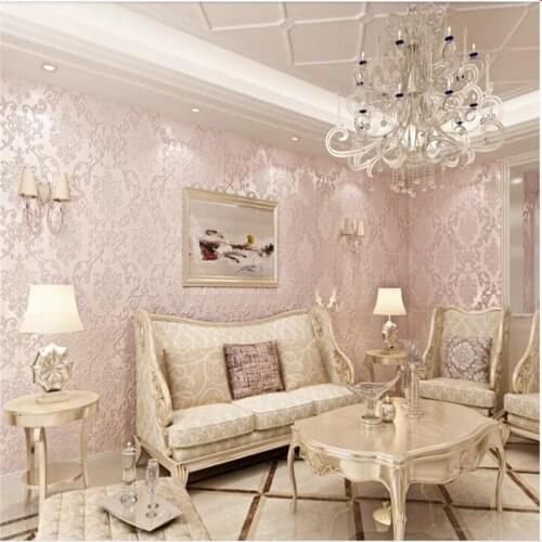 Wellyu Romantic wedding bedroom bedroom full of wallpaper non - woven green living room simple European Damascus wallpaper